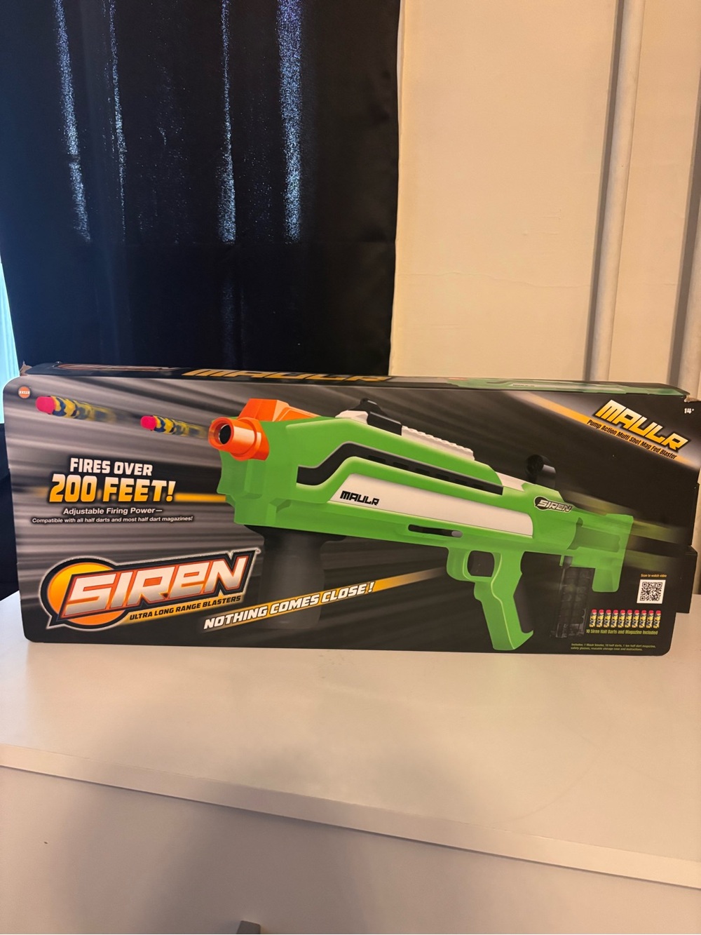 Siren Long-Range Foam Dart Blaster - Green & Orange